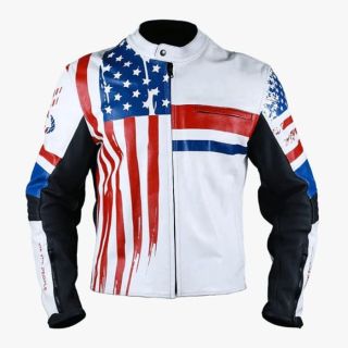 American Flag Motorcycle Leather Jacket