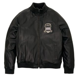 AVIREX LEATHER TRACK JACKET