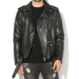 CLASSIC BIKER LEATHER JACKET FOR MEN’S