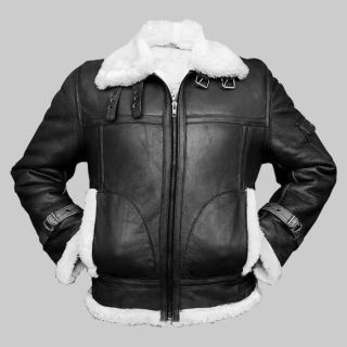 COCKPIT PILOT WWII MILITARY BOMBER BLACK LAMBSKIN LEATHER JACKET