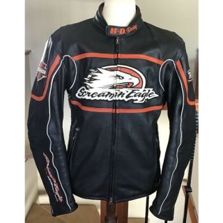 HARLEY DAVIDSON MEN'S SCREAMIN EAGLE LEATHER JACKET.
