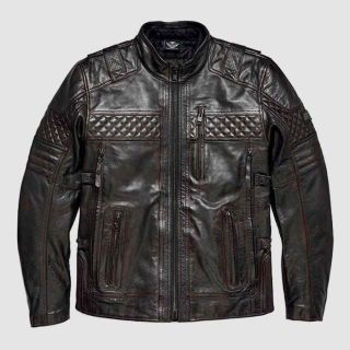 HARLEY DAVIDSON TRIPLE VENT SYSTEM IRONSTONE MEN LEATHER JACKET