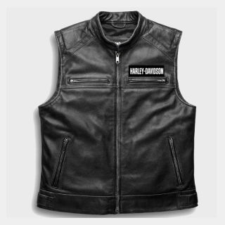 MEN HARLEY DAVIDSON LEATHER VEST