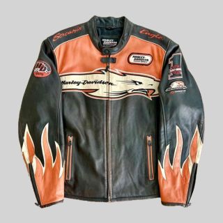 Men Harley Davidson Biker Leather Jacket