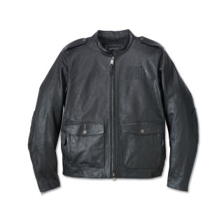 Mens H-D Flex Layering System Captains Leather Jacket Outer Layer