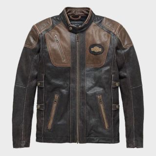 MENS H-D TRIPLE VENT SYSTEM TROSTEL LEATHER JACKET
