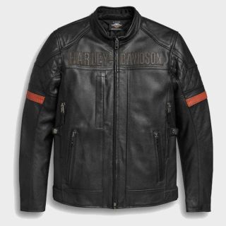 MENS HARLEY DAVIDSON TRIPLE VENT SYSTEM LEATHER JACKET