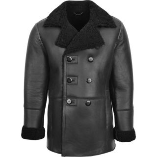 MENS SHEARLING DOUBLE BREASTED LEATHER JACKET