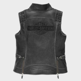 WOMEN'S ELECTRA STUDDED HARLEY DAVIDSON LEATHER VEST